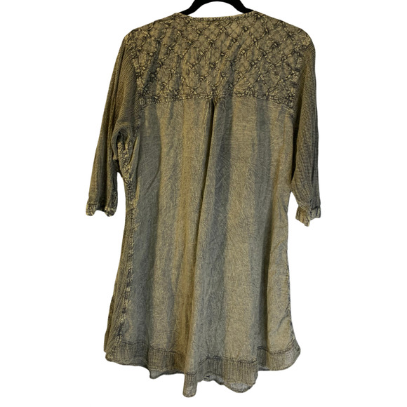 Parsley & Sage Shift Dress Women's Plus Size 2X 100% Cotton Peasant Lagenlook - Picture 2 of 8